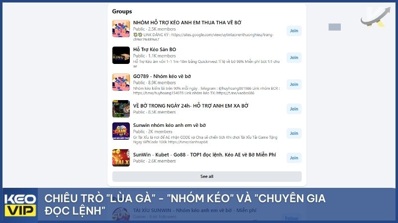 So Sánh Nhà Cái Uy Tín Và Lừa Đảo: Vạch Trần Chiêu Trò "Lùa Gà" Tinh Vi 2025 1 "Nhóm Kéo" và "Chuyên Gia Đọc Lệnh" được xem là các nhà cái lừa đảo kiểu mới